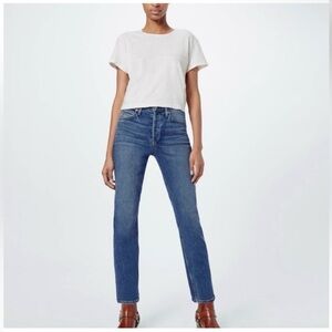Re/Done Ultra High Rise Ankle Crop Jeans in Medium Fade